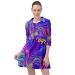 Seamless Vintage Pattern Retro 80s Or 90s Style Abstract Mini Skater Shirt Dress