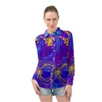 Seamless Vintage Pattern Retro 80s Or 90s Style Abstract Long Sleeve Chiffon Shirt