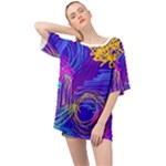 Seamless Vintage Pattern Retro 80s Or 90s Style Abstract Oversized Chiffon Top