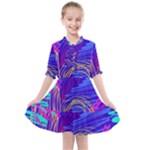 Seamless Vintage Pattern Retro 80s Or 90s Style Abstract Kids  All Frills Chiffon Dress