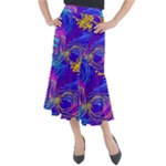 Seamless Vintage Pattern Retro 80s Or 90s Style Abstract Midi Mermaid Skirt