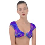 Seamless Vintage Pattern Retro 80s Or 90s Style Abstract Cap Sleeve Ring Bikini Top