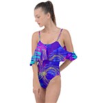 Seamless Vintage Pattern Retro 80s Or 90s Style Abstract Drape Piece Swimsuit