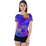 Seamless Vintage Pattern Retro 80s Or 90s Style Abstract Back Cut Out Sport T-Shirt