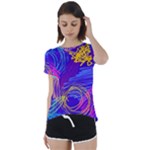 Seamless Vintage Pattern Retro 80s Or 90s Style Abstract Short Sleeve Open Back T-Shirt