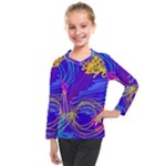 Seamless Vintage Pattern Retro 80s Or 90s Style Abstract Kids  Long Mesh T-Shirt