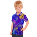 Seamless Vintage Pattern Retro 80s Or 90s Style Abstract Kids  Polo T-Shirt