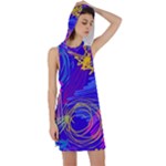 Seamless Vintage Pattern Retro 80s Or 90s Style Abstract Racer Back Hoodie Dress