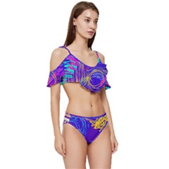 Ruffle Edge Tie Up Bikini Set	 