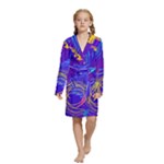 Seamless Vintage Pattern Retro 80s Or 90s Style Abstract Kids  Long Sleeve Velvet Lounge Robe