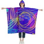 Seamless Vintage Pattern Retro 80s Or 90s Style Abstract Women s Hooded Rain Ponchos