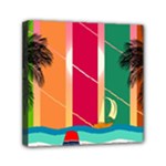 Digital Graphic Clip Art Beach Mini Canvas 6  x 6  (Stretched)