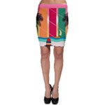 Digital Graphic Clip Art Beach Bodycon Skirt