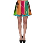 Digital Graphic Clip Art Beach Skater Skirt