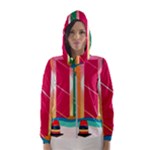 Digital Graphic Clip Art Beach Women s Hooded Windbreaker