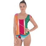 Digital Graphic Clip Art Beach Short Sleeve Leotard 