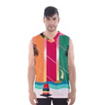 Digital Graphic Clip Art Beach Men s Basketball Tank Top