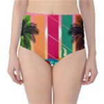 Digital Graphic Clip Art Beach Classic High-Waist Bikini Bottoms