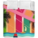 Digital Graphic Clip Art Beach Duvet Cover Double Side (California King Size)