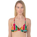 Digital Graphic Clip Art Beach Reversible Tri Bikini Top