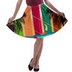 Digital Graphic Clip Art Beach A-line Skater Skirt