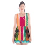 Digital Graphic Clip Art Beach Scoop Neck Skater Dress