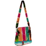 Digital Graphic Clip Art Beach Zipper Messenger Bag