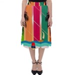 Digital Graphic Clip Art Beach Classic Midi Skirt