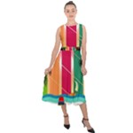 Digital Graphic Clip Art Beach Midi Tie-Back Chiffon Dress