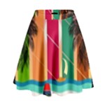 Digital Graphic Clip Art Beach High Waist Skirt