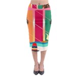 Digital Graphic Clip Art Beach Midi Pencil Skirt