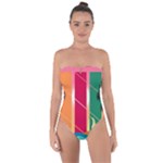 Digital Graphic Clip Art Beach Tie Back One Piece Swimsuit