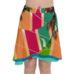 Digital Graphic Clip Art Beach Chiffon Wrap Front Skirt