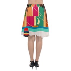 Chiffon Wrap Front Skirt 