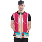 Digital Graphic Clip Art Beach Men s Puffer Vest