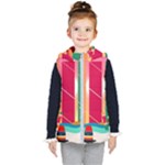 Digital Graphic Clip Art Beach Kids  Hooded Puffer Vest