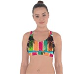 Digital Graphic Clip Art Beach Cross String Back Sports Bra