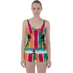 Digital Graphic Clip Art Beach Tie Front Two Piece Tankini