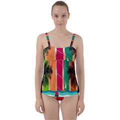 Twist Front Tankini Set 