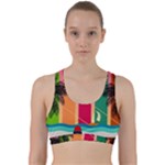 Digital Graphic Clip Art Beach Back Weave Sports Bra