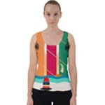 Digital Graphic Clip Art Beach Velvet Tank Top