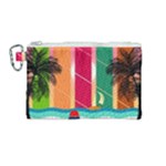 Digital Graphic Clip Art Beach Canvas Cosmetic Bag (Medium)