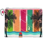 Digital Graphic Clip Art Beach Canvas Cosmetic Bag (XXL)