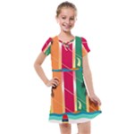 Digital Graphic Clip Art Beach Kids  Cross Web Dress