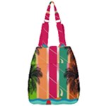 Digital Graphic Clip Art Beach Center Zip Backpack