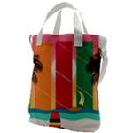 Digital Graphic Clip Art Beach Canvas Messenger Bag