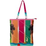 Digital Graphic Clip Art Beach Double Zip Up Tote Bag