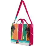 Digital Graphic Clip Art Beach Square Shoulder Tote Bag