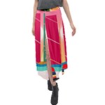 Digital Graphic Clip Art Beach Velour Split Maxi Skirt