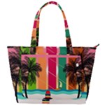 Digital Graphic Clip Art Beach Back Pocket Shoulder Bag 